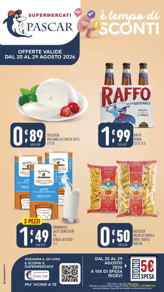 Volantino Pascar | E tempo di sconti | 2026-08-20T00:00:00.000Z - 2026-08-29T00:00:00.000Z