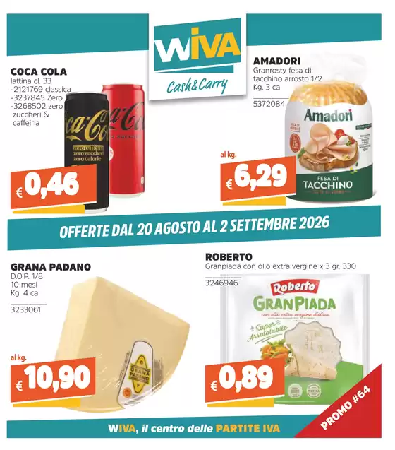 Volantino Wiva Cash&Carry a Genova | Offerte dal 20 Agosto al 2 Settembre 2026 | 2026-08-20T00:00:00.000Z - 2026-09-02T00:00:00.000Z