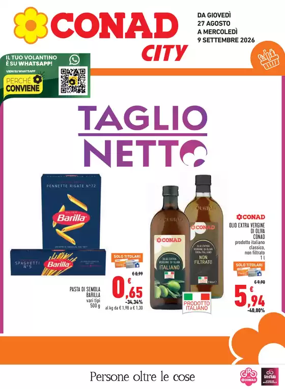 Volantino Conad City a Ospedaletti | TAGLIO NETTO | 2026-08-27T00:00:00.000Z - 2026-09-09T00:00:00.000Z