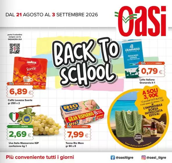 Volantino Oasi | Back to school | 2026-08-21T00:00:00.000Z - 2026-09-03T00:00:00.000Z