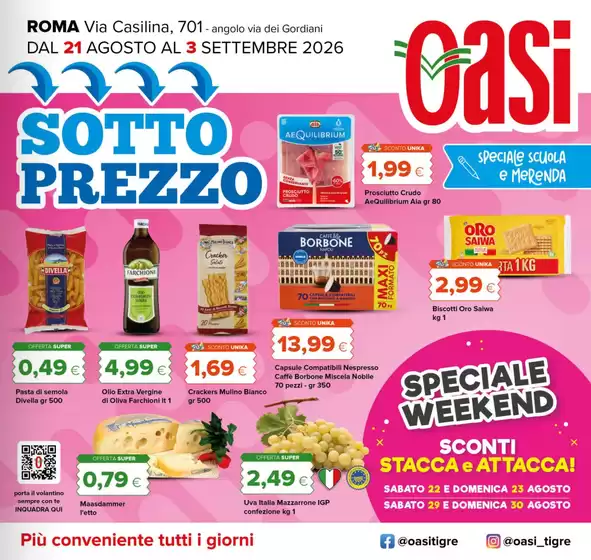 Volantino Oasi | Sottoprezzo | 2026-08-21T00:00:00.000Z - 2026-09-03T00:00:00.000Z