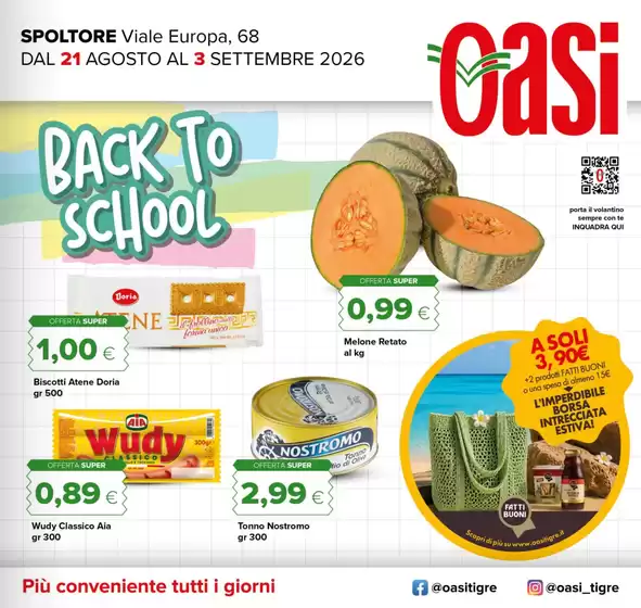 Volantino Oasi a | Back to school | 2026-08-21T00:00:00.000Z - 2026-09-03T00:00:00.000Z