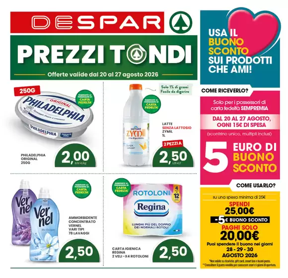 Volantino Despar a Bari | Prezzi tondi | 2026-08-20T00:00:00.000Z - 2026-08-27T00:00:00.000Z