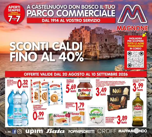Volantino Magnone a Paola | Sconti caldi fino al 40% | 2026-08-20T00:00:00.000Z - 2026-09-10T00:00:00.000Z