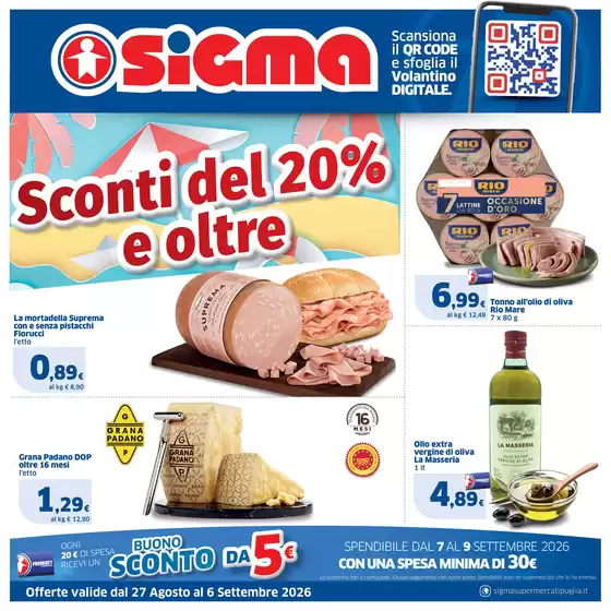 Volantino Sigma a Ulassai | Sconti del 20% e oltre | 2026-08-27T00:00:00.000Z - 2026-09-06T00:00:00.000Z