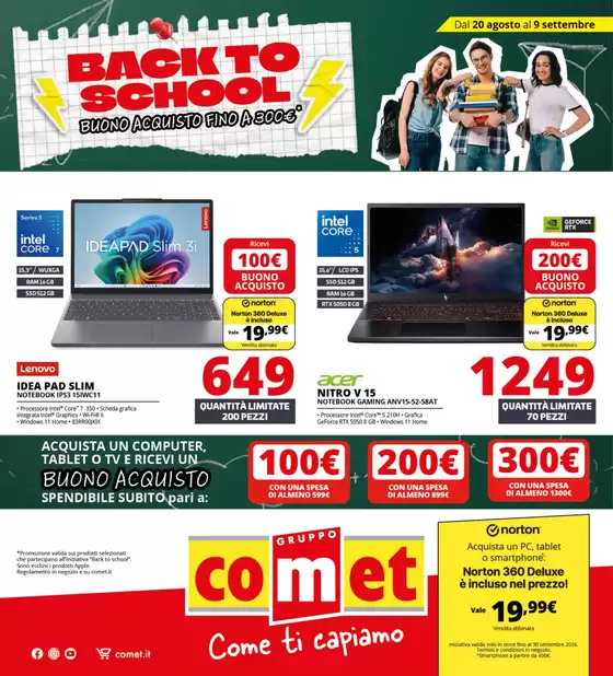 Volantino Comet | Back to school | 2026-08-20T00:00:00.000Z - 2026-09-09T00:00:00.000Z