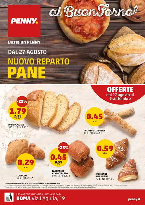 Volantino PENNY a Colonna | Nuovo reparto | 2026-08-27T00:00:00.000Z - 2026-09-09T00:00:00.000Z