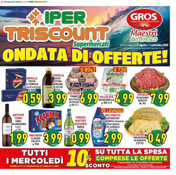 Volantino Iper Triscount a Saludecio | Ondata di offerte! | 2026-08-21T00:00:00.000Z - 2026-09-01T00:00:00.000Z