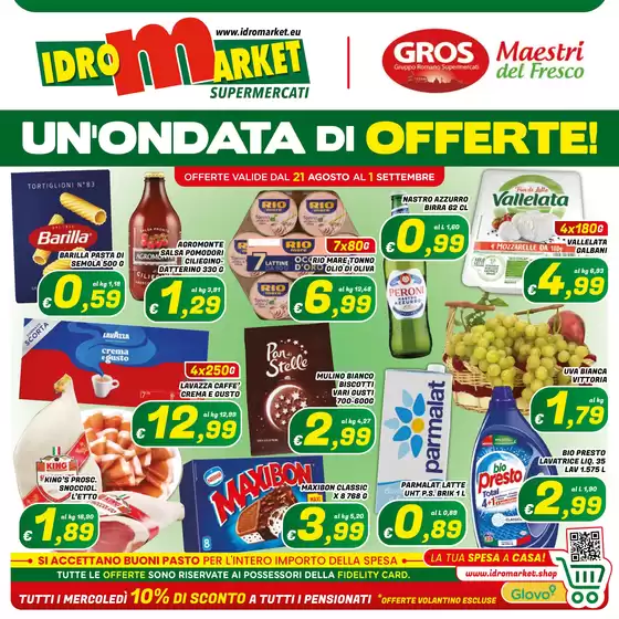 Volantino Idromarket | Un'ondata di offerte! | 2026-08-21T00:00:00.000Z - 2026-09-01T00:00:00.000Z