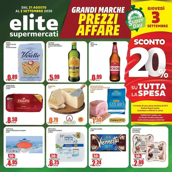 Volantino Elite | Grandi marche prezzi affare | 2026-08-21T00:00:00.000Z - 2026-09-03T00:00:00.000Z