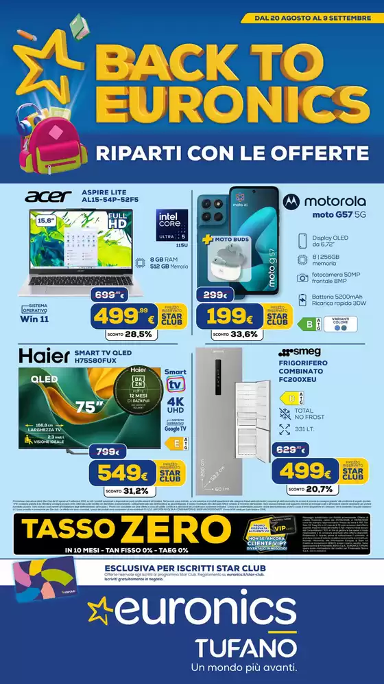 Volantino Euronics a Malo | BACK TO EURONICS | 2026-08-21T00:00:00.000Z - 2026-09-09T00:00:00.000Z