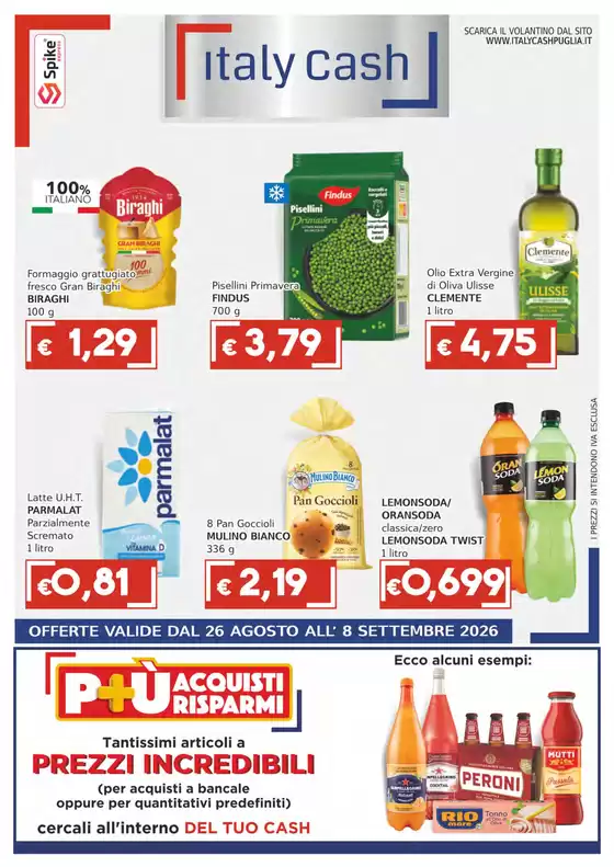 Volantino Italy Cash Puglia | Offerte dal 26 agosto all' 8 settembre | 2026-08-26T00:00:00.000Z - 2026-09-08T00:00:00.000Z