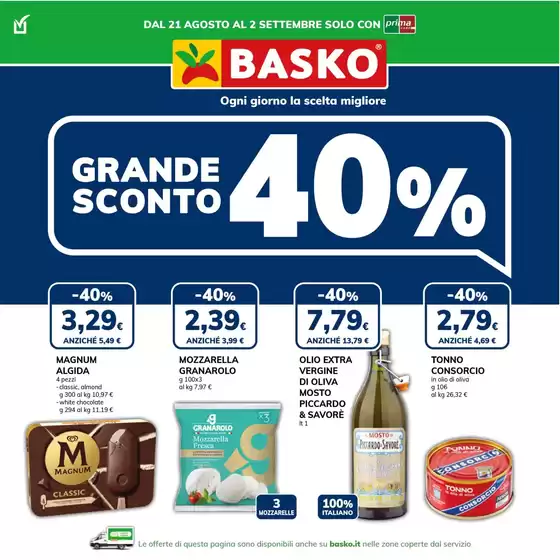 Volantino Basko | Sconto 40% | 2026-08-21T00:00:00.000Z - 2026-09-02T00:00:00.000Z
