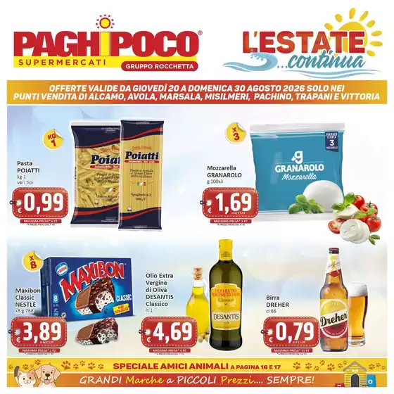 Volantino PaghiPoco | L'estate continua | 2026-08-21T00:00:00.000Z - 2026-08-30T00:00:00.000Z