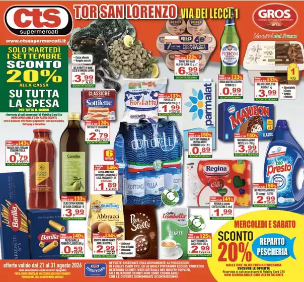 Volantino CTS Supermercati a Roma | Offerte | 2026-08-21T00:00:00.000Z - 2026-09-01T00:00:00.000Z