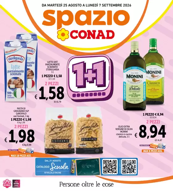 Volantino Spazio Conad a Posta | 1+1 | 2026-08-25T00:00:00.000Z - 2026-09-07T00:00:00.000Z