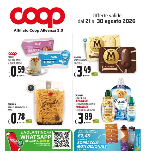 Volantino Coop a San Donato di Lecce | Offerte valide dal 21 al 30 agosto 2026 | 2026-08-21T00:00:00.000Z - 2026-08-30T00:00:00.000Z