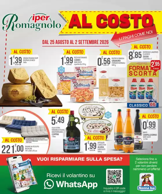 Volantino Iper Romagnolo a Villafranca Tirrena | Al Costo | 2026-08-25T00:00:00.000Z - 2026-09-02T00:00:00.000Z