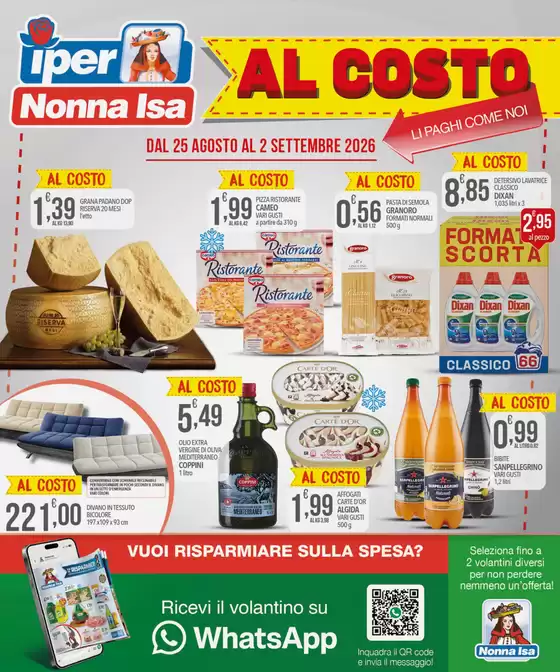 Volantino Iper Nonna Isa a Nuoro | Al Costo | 2026-08-25T00:00:00.000Z - 2026-09-02T00:00:00.000Z