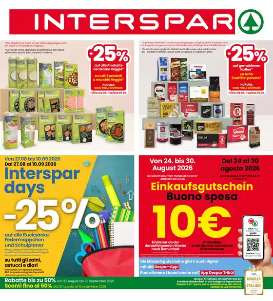 Volantino Interspar | Sconti dal 20 al 50 | 2026-08-24T00:00:00.000Z - 2026-09-10T00:00:00.000Z
