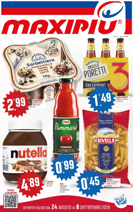 Volantino Maxipiù | Offerte valide dal 24 agosto al 6 settembre 2026 | 2026-08-24T00:00:00.000Z - 2026-09-06T00:00:00.000Z