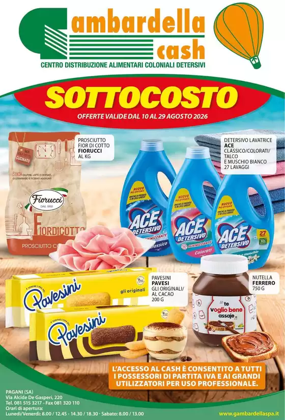 Volantino Gambardella Cash | Sottocosto | 2026-08-10T00:00:00.000Z - 2026-08-29T00:00:00.000Z