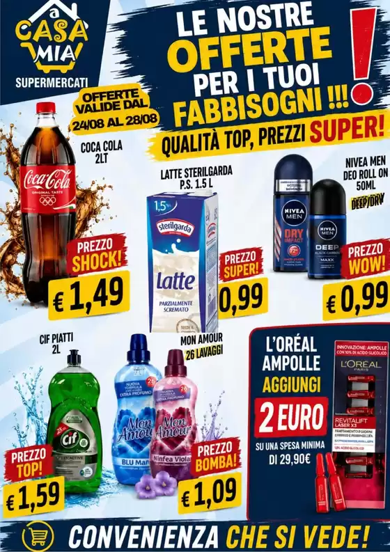 Volantino A Casa Mia | Convenienza che si vede! | 2026-08-24T00:00:00.000Z - 2026-08-28T00:00:00.000Z