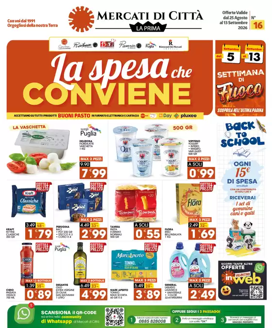 Volantino Mercati di Città | La spesa che Conviene | 2026-08-25T00:00:00.000Z - 2026-09-13T00:00:00.000Z