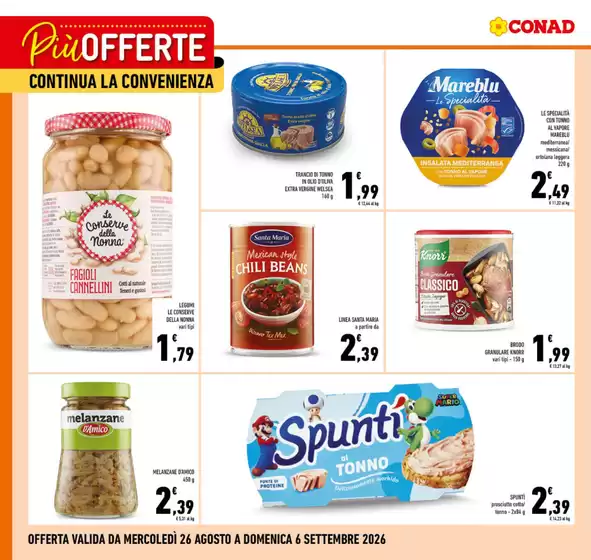 Volantino Conad a Capri | Più offerte continua la convenienza | 2026-08-26T00:00:00.000Z - 2026-09-06T00:00:00.000Z