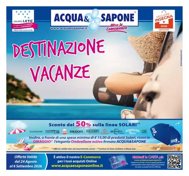 Volantino Acqua & Sapone a Urbisaglia | Destinazione vacanze | 2026-08-24T00:00:00.000Z - 2026-09-06T00:00:00.000Z