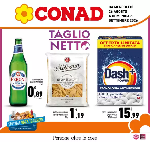 Volantino Conad a Torrenova | Taglio Netto | 2026-08-26T00:00:00.000Z - 2026-09-06T00:00:00.000Z