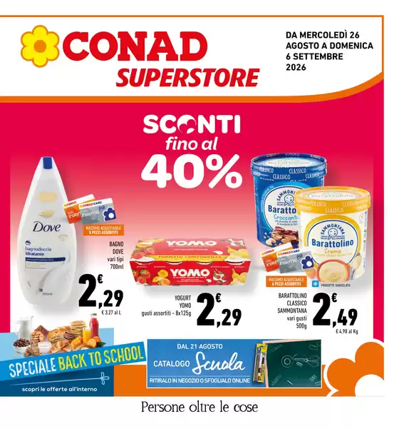 Volantino Conad Superstore a Cannara | Sconti fino al 40% | 2026-08-26T00:00:00.000Z - 2026-09-06T00:00:00.000Z