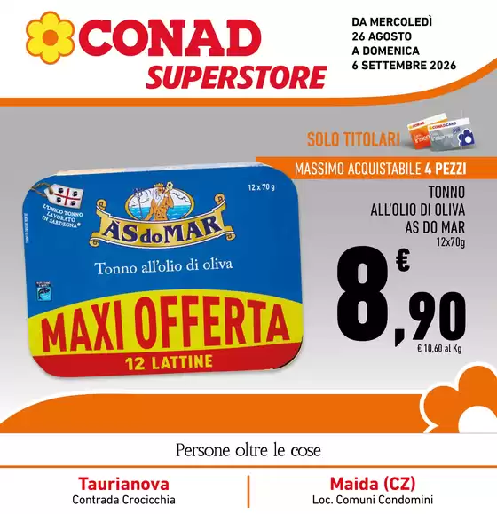 Volantino Conad Superstore a Acquaro | Extra Convenienza | 2026-08-26T00:00:00.000Z - 2026-09-06T00:00:00.000Z