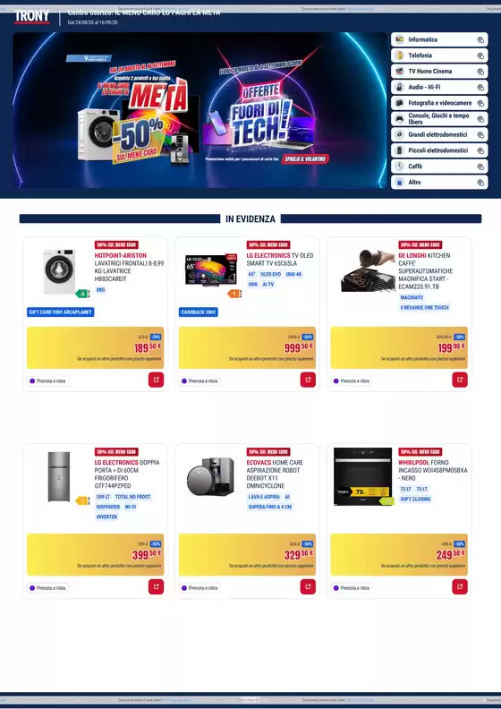 Volantino Trony a Pesaro | TRONY - VOLANTINO - Informatica TV Telefonia e Elettrodomestici online | 2026-08-24T00:00:00.000Z - 2026-09-16T00:00:00.000Z