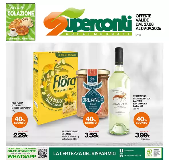 Volantino Superconti | Offerte valide dal 27.08 al 09.09.2026 | 2026-08-27T00:00:00.000Z - 2026-09-09T00:00:00.000Z