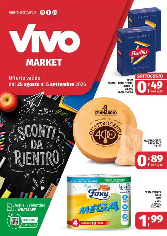 Volantino Vivo Market | Sconti da rientro | 2026-08-25T00:00:00.000Z - 2026-09-05T00:00:00.000Z