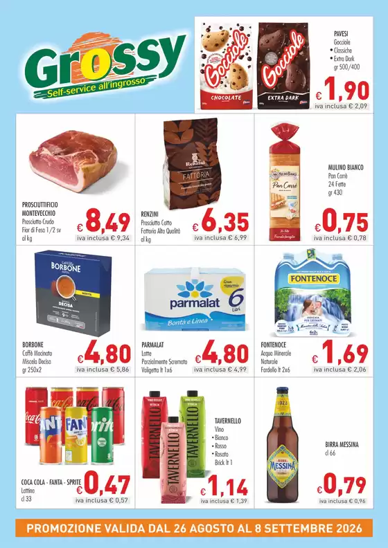Volantino Grossy | PROMOZIONE VALIDA DAL 26 AGOSTO AL 8 SETTEMBRE 2026 | 2026-08-26T00:00:00.000Z - 2026-09-08T00:00:00.000Z