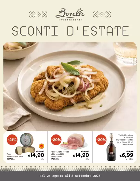 Volantino Borello a Cortemilia | Sconti d'estate | 2026-08-26T00:00:00.000Z - 2026-09-08T00:00:00.000Z
