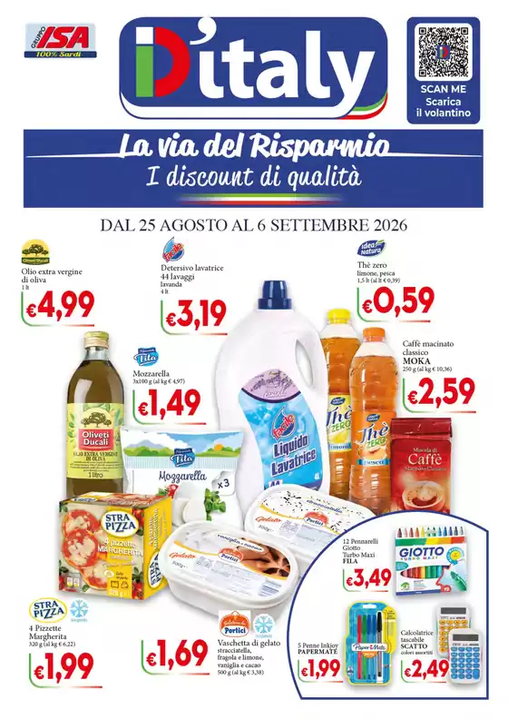 Volantino D'Italy a Ustica | La via del risparmio | 2026-08-25T00:00:00.000Z - 2026-09-06T00:00:00.000Z