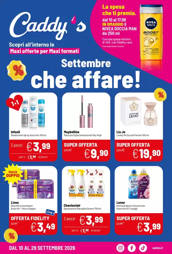 Volantino Caddy's | Settembre che affare. | 2026-09-10T00:00:00.000Z - 2026-09-29T00:00:00.000Z