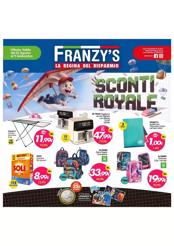 Volantino Franzy's | La regina del risparmio | 2026-08-25T00:00:00.000Z - 2026-09-11T00:00:00.000Z
