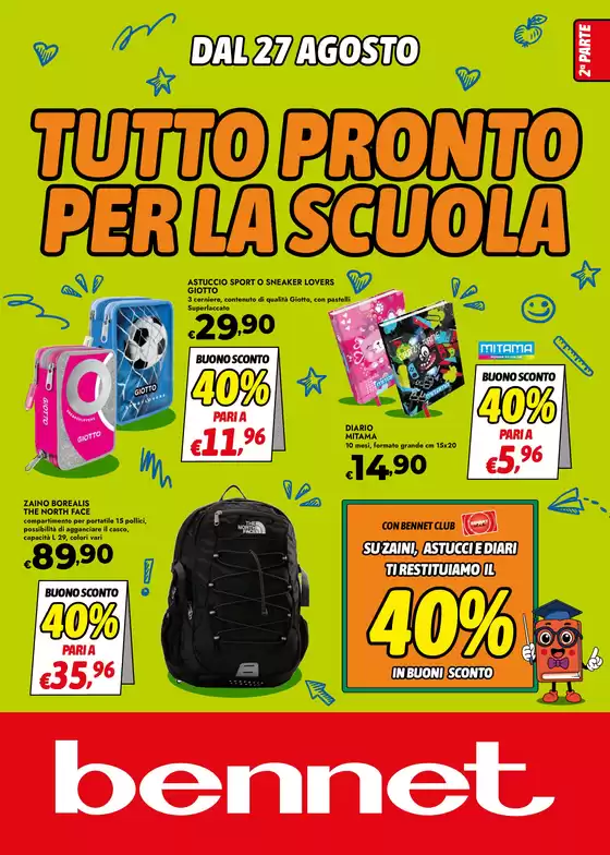 Volantino Bennet a Piobesi Torinese | Tutto Pronto Per La Scuola 2° Parte | 2026-08-27T00:00:00.000Z - 2026-09-16T00:00:00.000Z