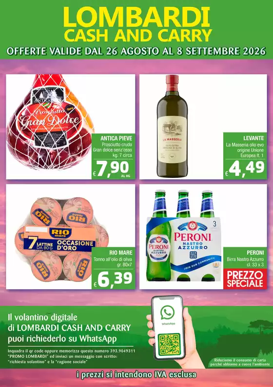 Volantino Lombardi Cash and Carry a Feroleto della Chiesa | Offerte valide dal 26 agosto al 8 settembre 2026 | 2026-08-26T00:00:00.000Z - 2026-09-08T00:00:00.000Z