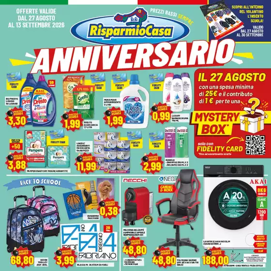 Volantino Risparmio Casa a Piovene Rocchette | Anniversario | 2026-08-27T00:00:00.000Z - 2026-09-30T00:00:00.000Z