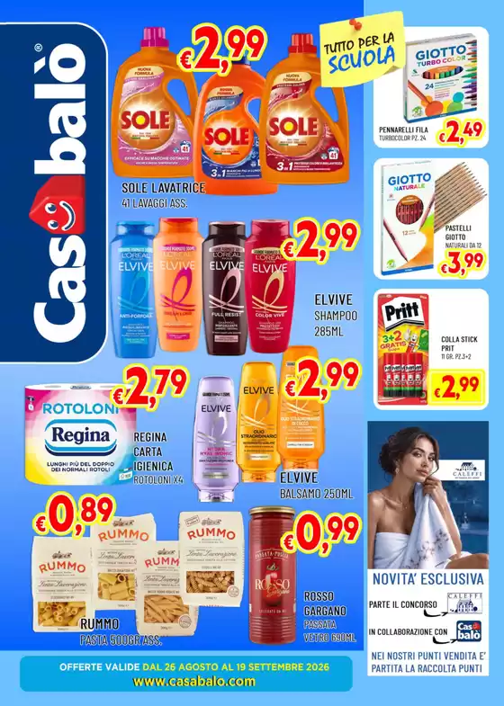 Volantino Casabalò a Carate Brianza | Offerte valide dal 26 agosto al 19 settembre 2026 | 2026-08-26T00:00:00.000Z - 2026-09-19T00:00:00.000Z