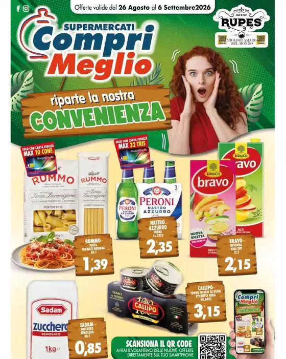 Volantino Compri Meglio | Riparte la nostra convenienza | 2026-08-26T00:00:00.000Z - 2026-09-06T00:00:00.000Z