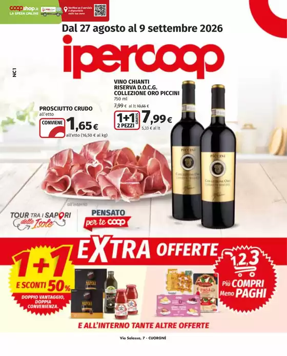 Volantino Ipercoop a Favria | Extra offerte | 2026-08-27T00:00:00.000Z - 2026-09-09T00:00:00.000Z