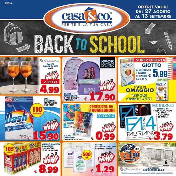 Volantino Casa & Co a Carate Brianza | Back to school | 2026-08-27T00:00:00.000Z - 2026-09-13T00:00:00.000Z