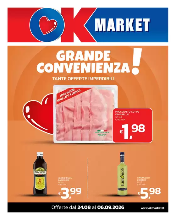 Volantino Ok Market a Andora | GRANDE CONVENIENZA! | 2026-08-24T00:00:00.000Z - 2026-09-06T00:00:00.000Z