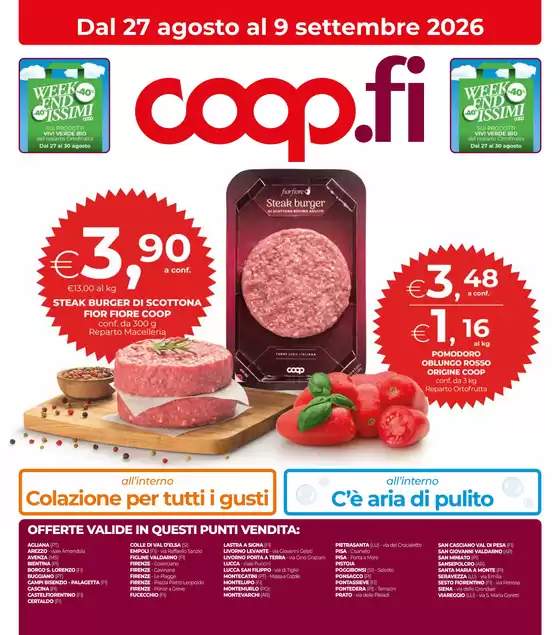 Volantino Coop | Dal 27 agosto al 9 settembre 2026 | 2026-08-27T00:00:00.000Z - 2026-09-09T00:00:00.000Z